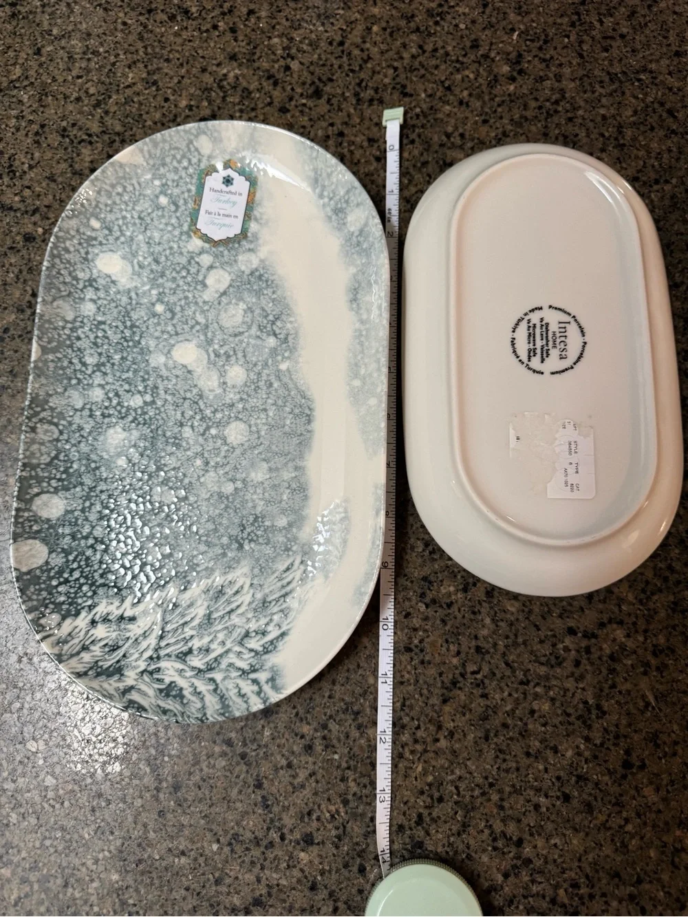 Handcrafted in Turkey Intesa Home Christmas Snowflake Oval Platter Set of 2